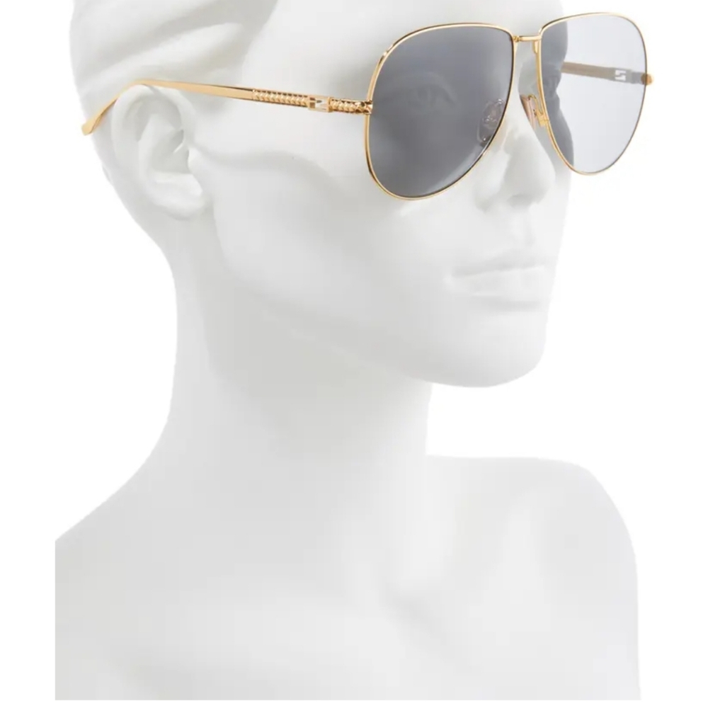 Fendi Womens 63mm Aviator Sunglasses gold/black - Picture 2 of 5